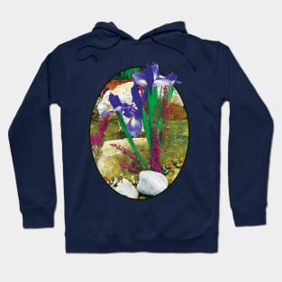 Irises - Purple Irises by the Stream Hoodie
